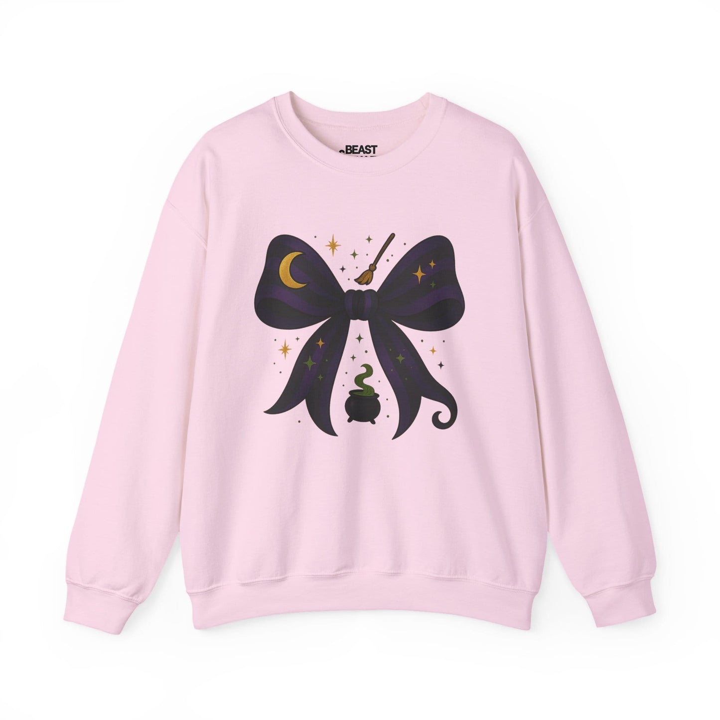 witchy bow halloween sweatshirt light pink sweatshirt uk Halloween gift idea