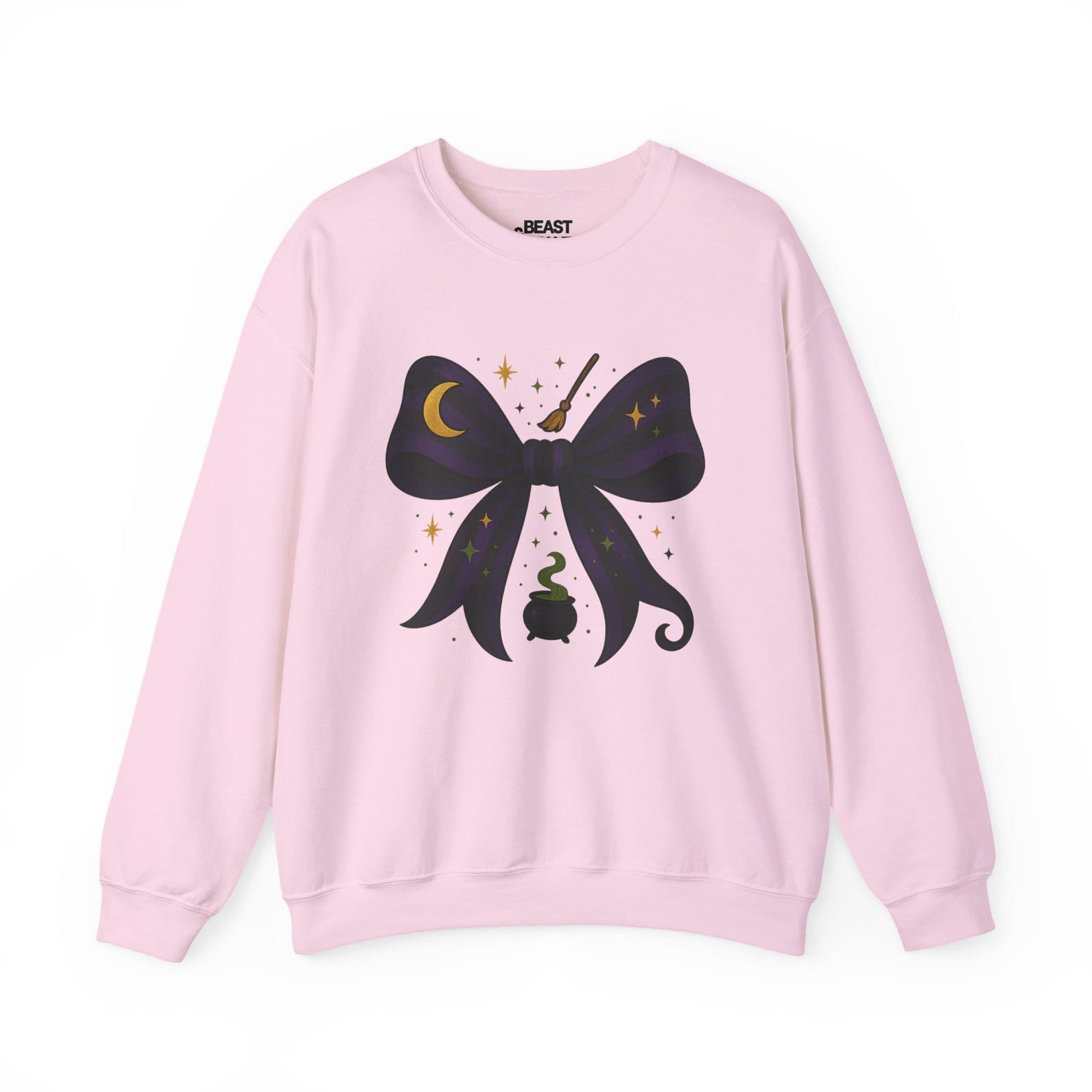 witchy bow halloween sweatshirt light pink sweatshirt uk Halloween gift idea