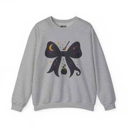 witchy bow halloween sweatshirt sport grey sweatshirt uk Halloween gift idea