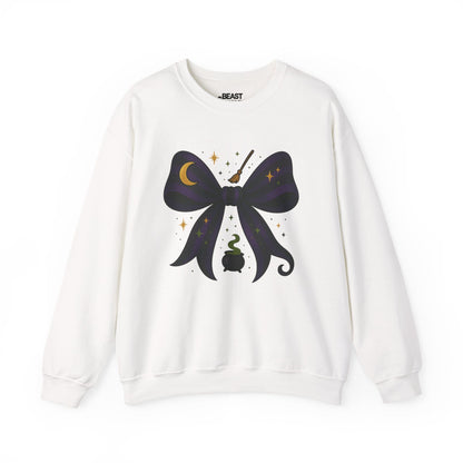witchy bow halloween sweatshirt white sweatshirt uk Halloween gift idea