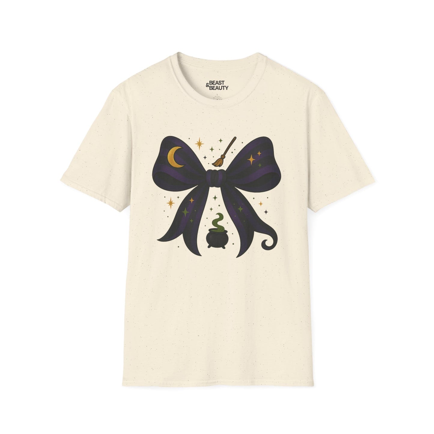 witchy bow t-shirt natural t-shirt uk Halloween gift idea