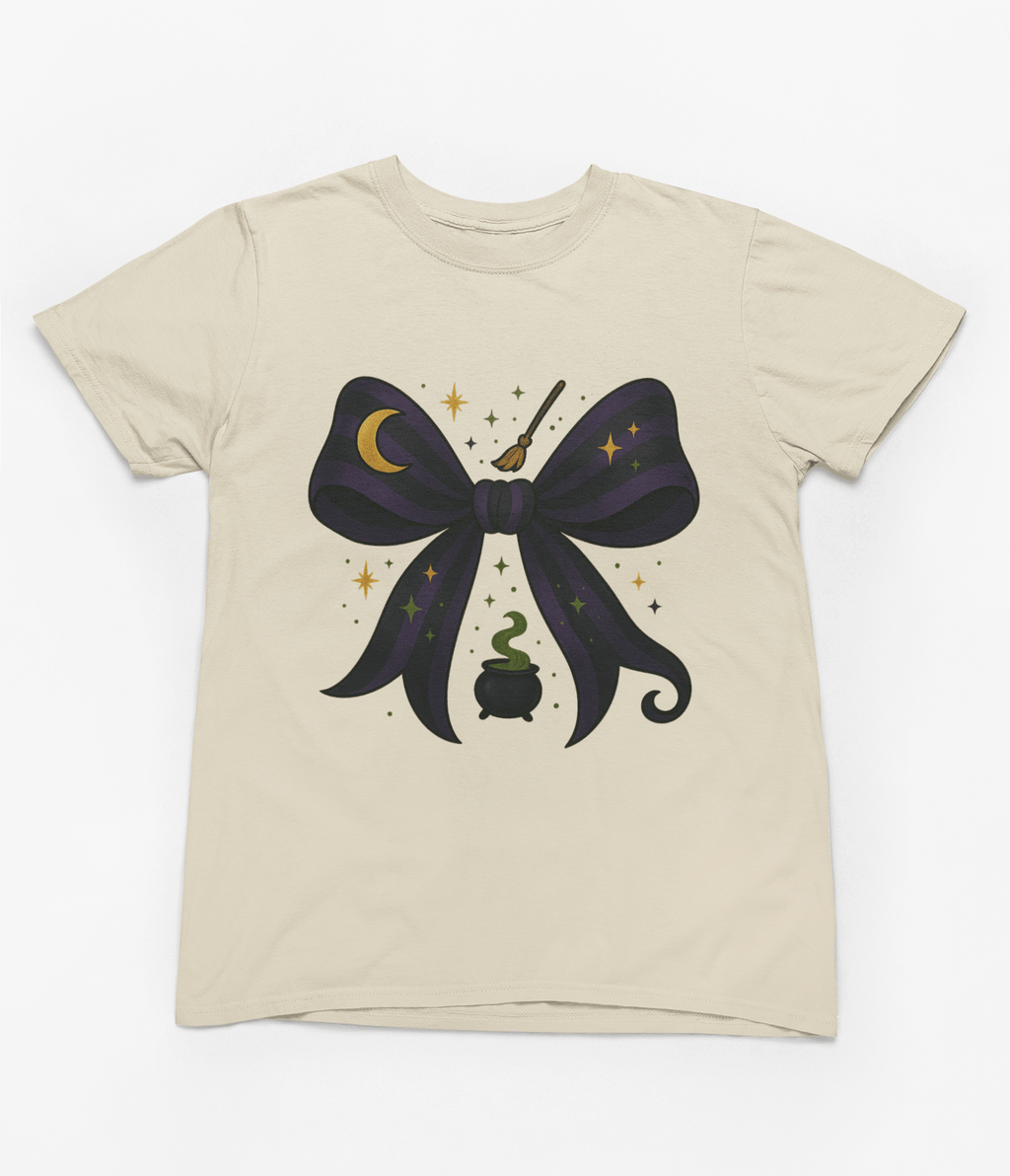 Beast and Beauty T-Shirt / 3XL (Adult) / Beige Witchy Coquette Bow Sweatshirt & T-Shirt – Halloween Cosy Magic