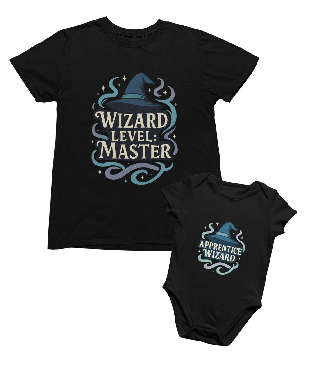 Wizard Master & Apprentice Matching T-Shirt Gift Set Small / 0-3 months gift_idea unique_gift personalised_gift