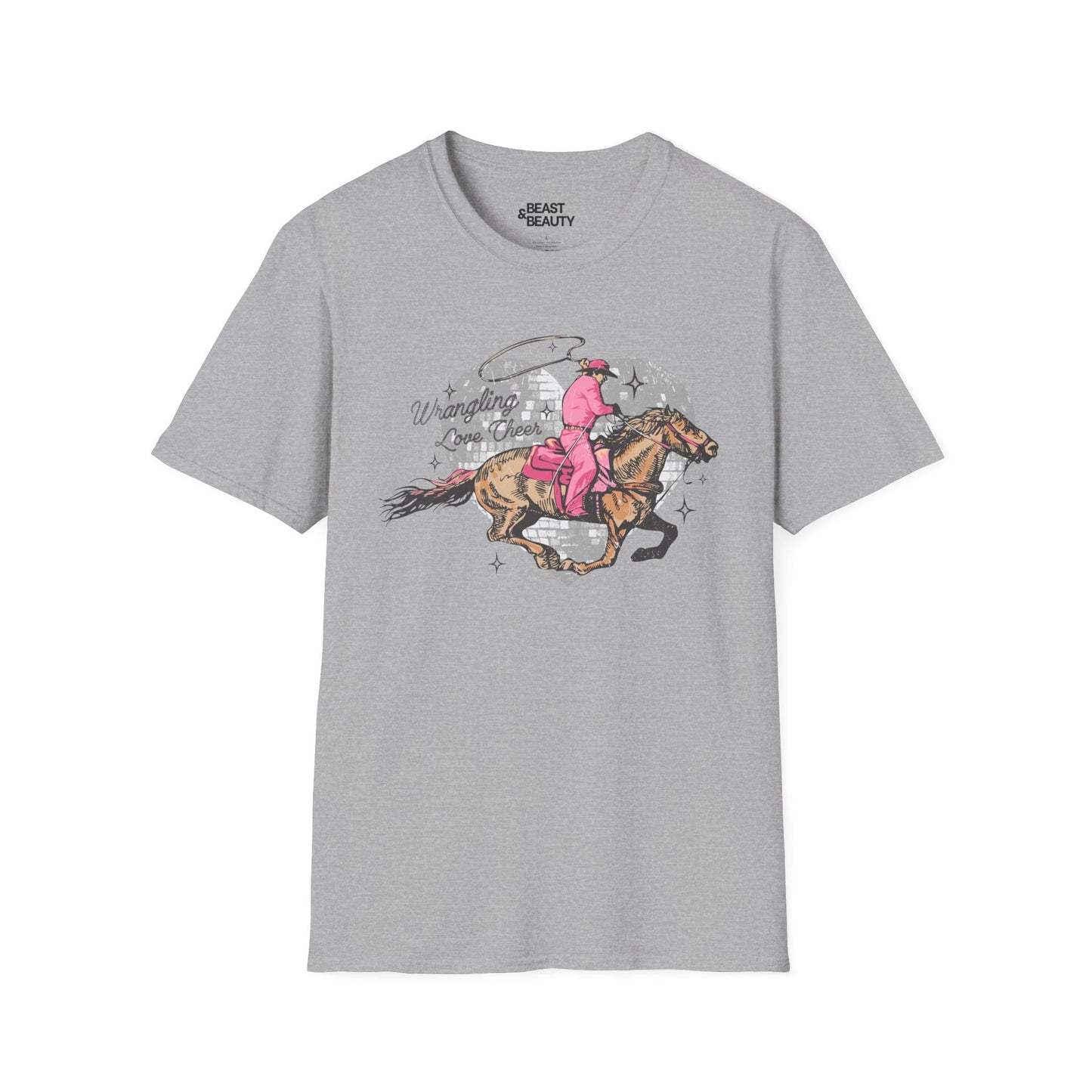 wrangling love cheer cowgirl t-shirt sport grey t-shirt uk cowgirl gift idea
