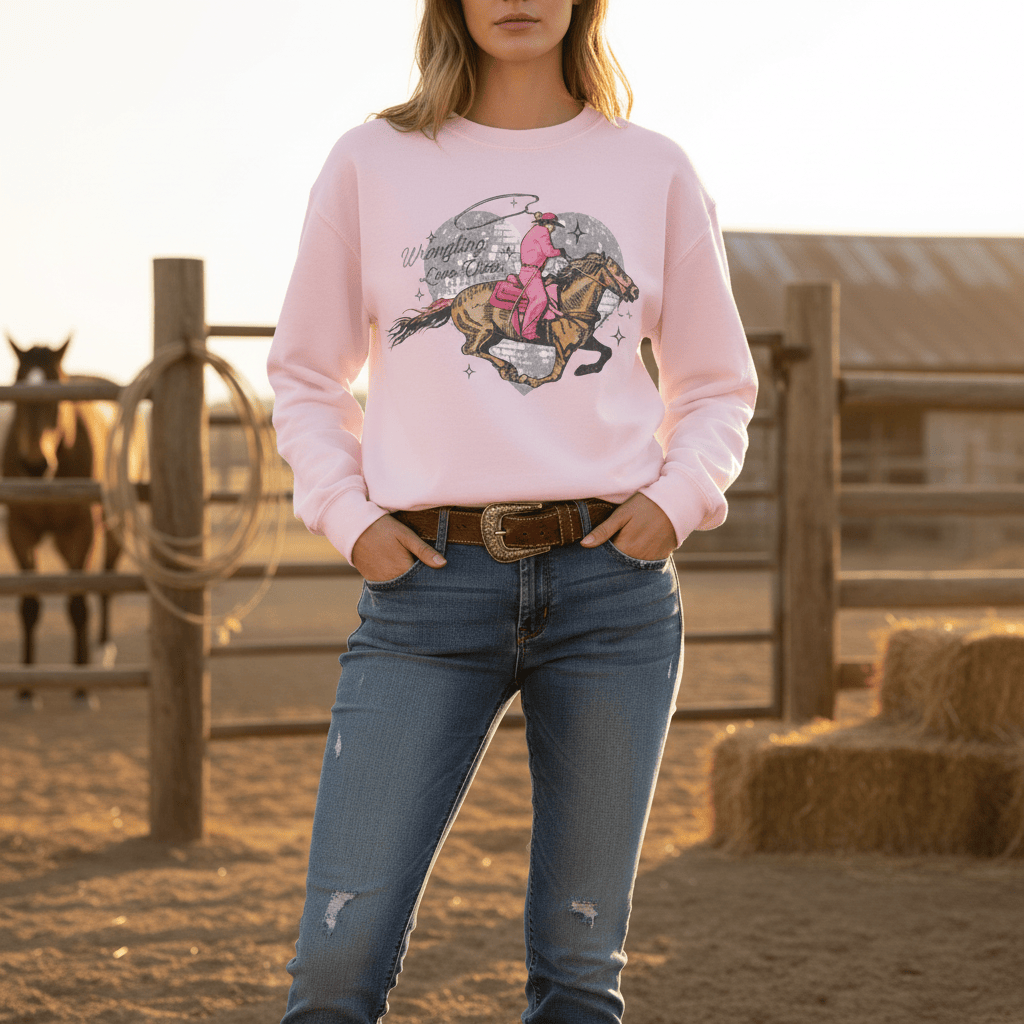Wrangling Love Cowboy Sweatshirt gift_idea unique_gift personalised_gift