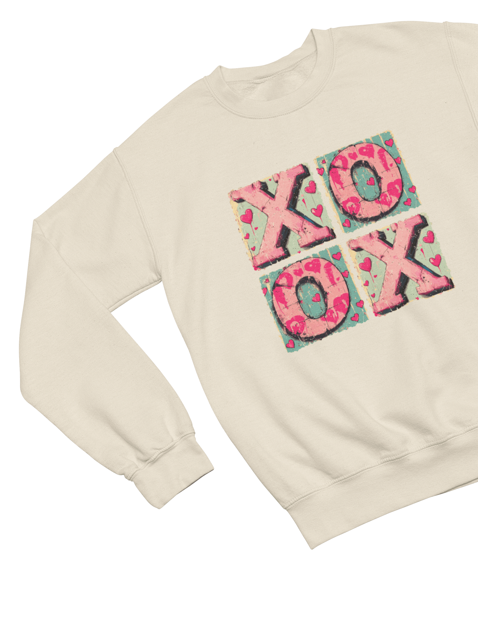 XOXO Valentine’s Shirt Cute Valentine’s Day Gift Sweatshirt / Small / Beige gift_idea unique_gift personalised_gift