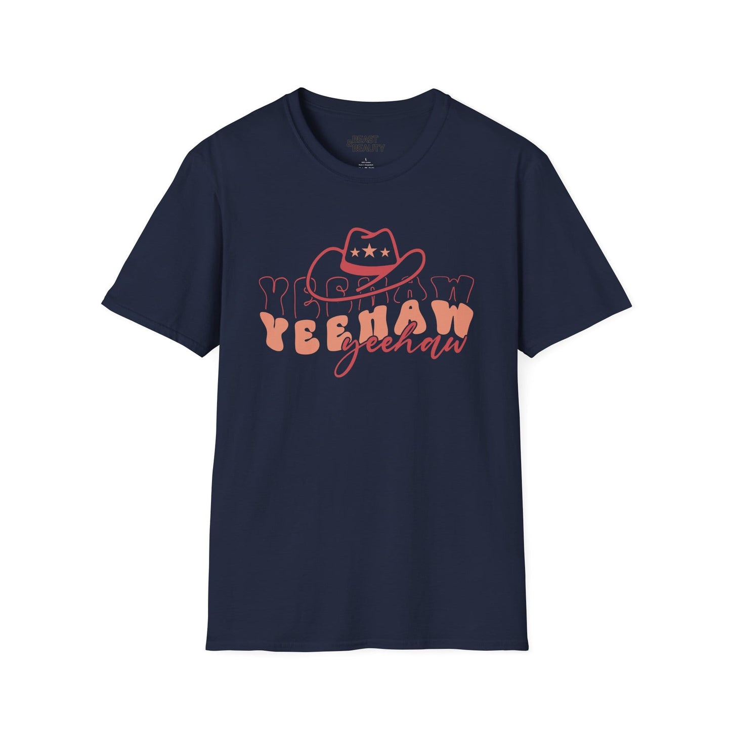 yeehaw yeehaw cowgirl t-shirt navy t-shirt uk cowgirl gift idea