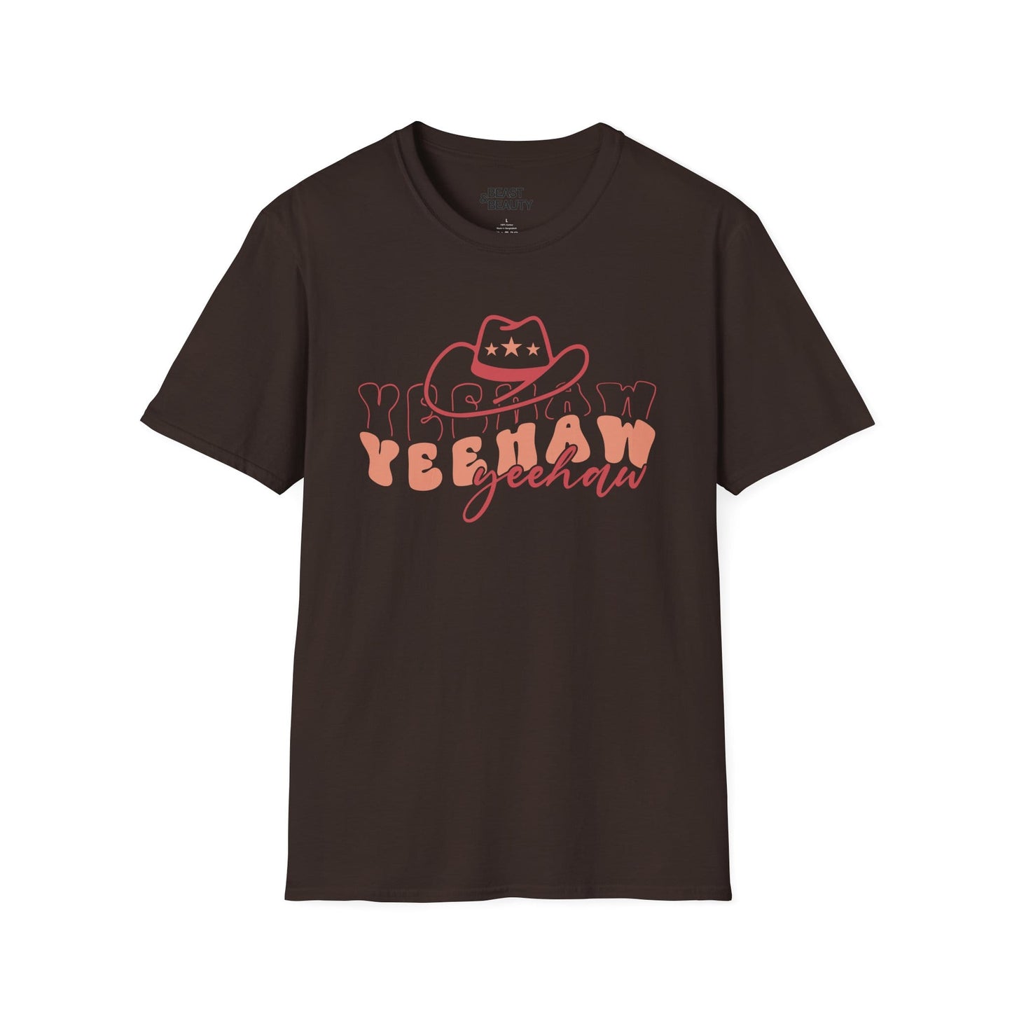 yeehaw yeehaw cowgirl t-shirt dark chocolate t-shirt uk cowgirl gift idea