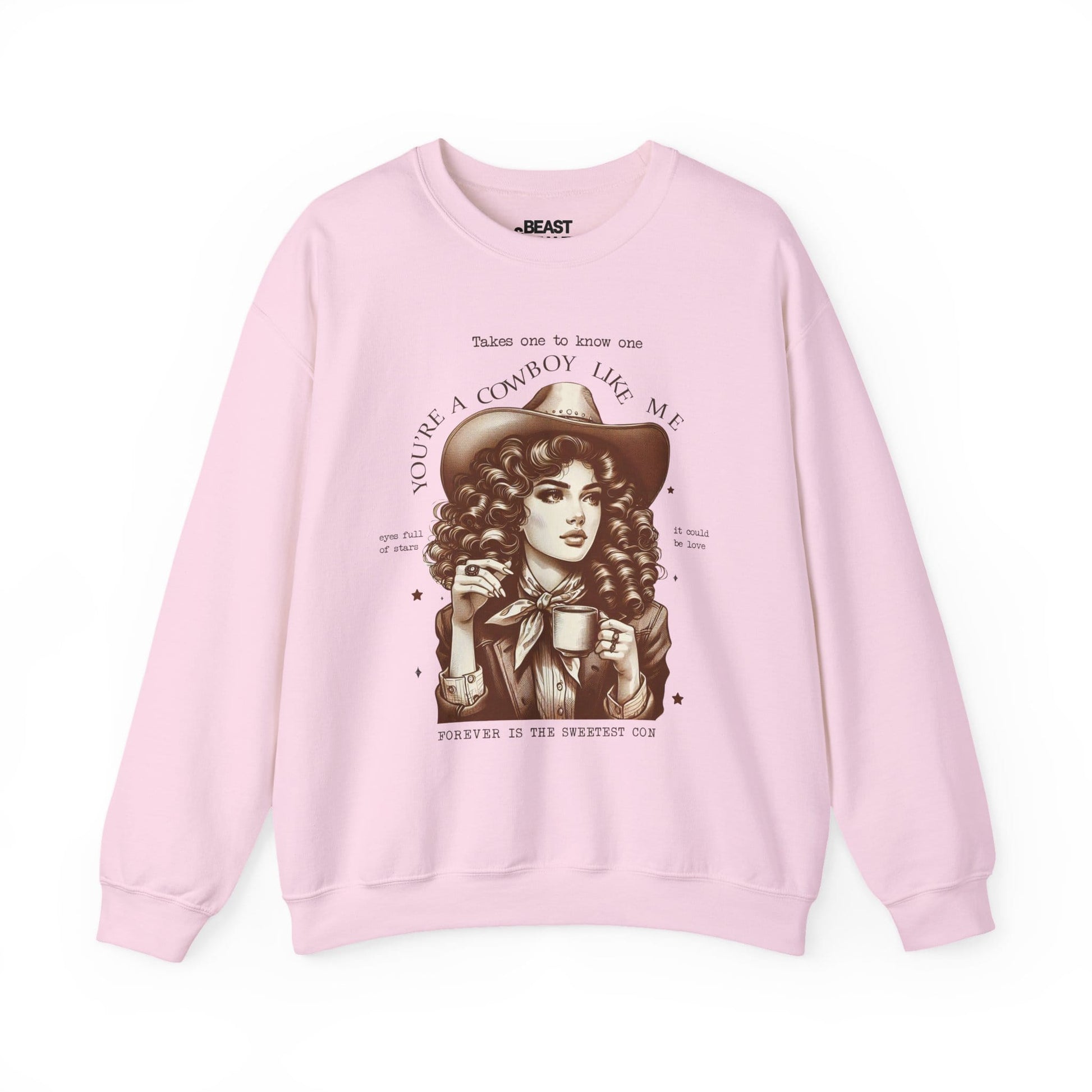 you're a cowboy like me sweatshirt light pink sweatshirt uk cowgirl gift idea