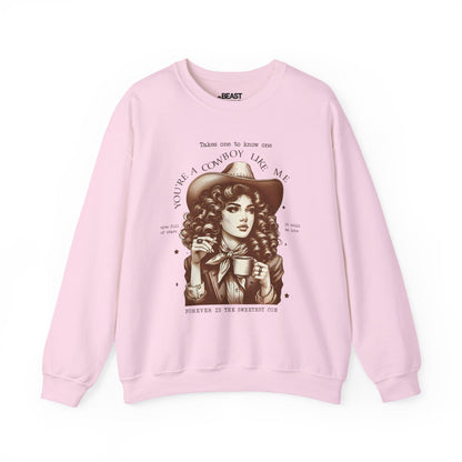 you're a cowboy like me sweatshirt light pink sweatshirt uk cowgirl gift idea