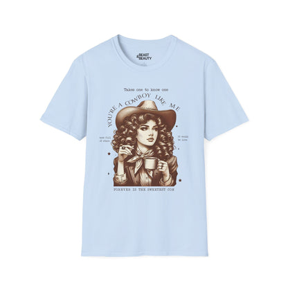 you re a cowboy like me t-shirt light blue t-shirt uk cowgirl gift idea