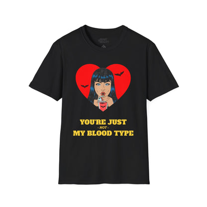 You're Just Not My Blood Type Funny Vampire Halloween T-Shirt Black / S gift_idea unique_gift personalised_gift