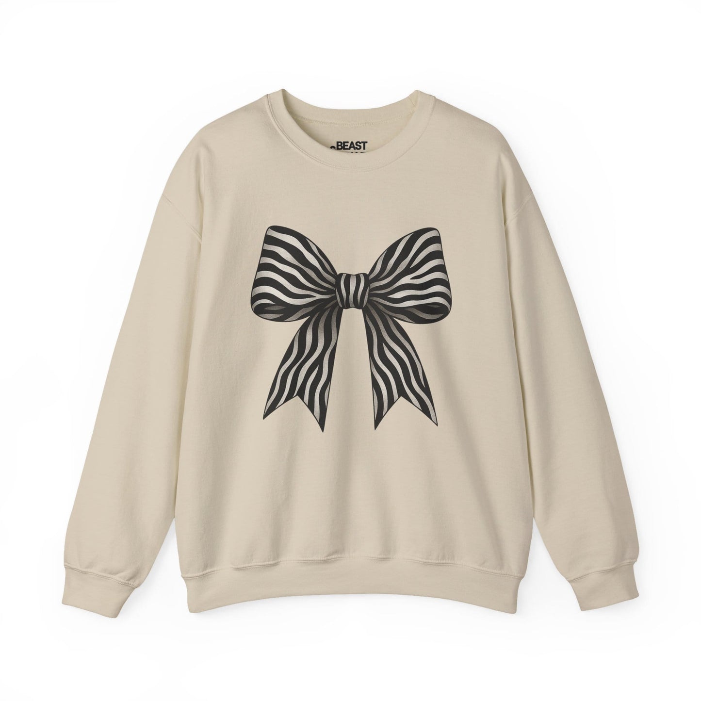zebra bow sweatshirt sand sweatshirt uk coquette gift idea