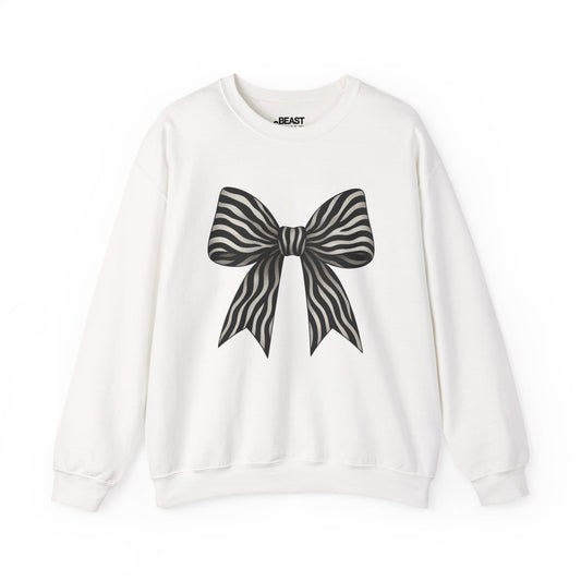 zebra bow sweatshirt white sweatshirt uk coquette gift idea