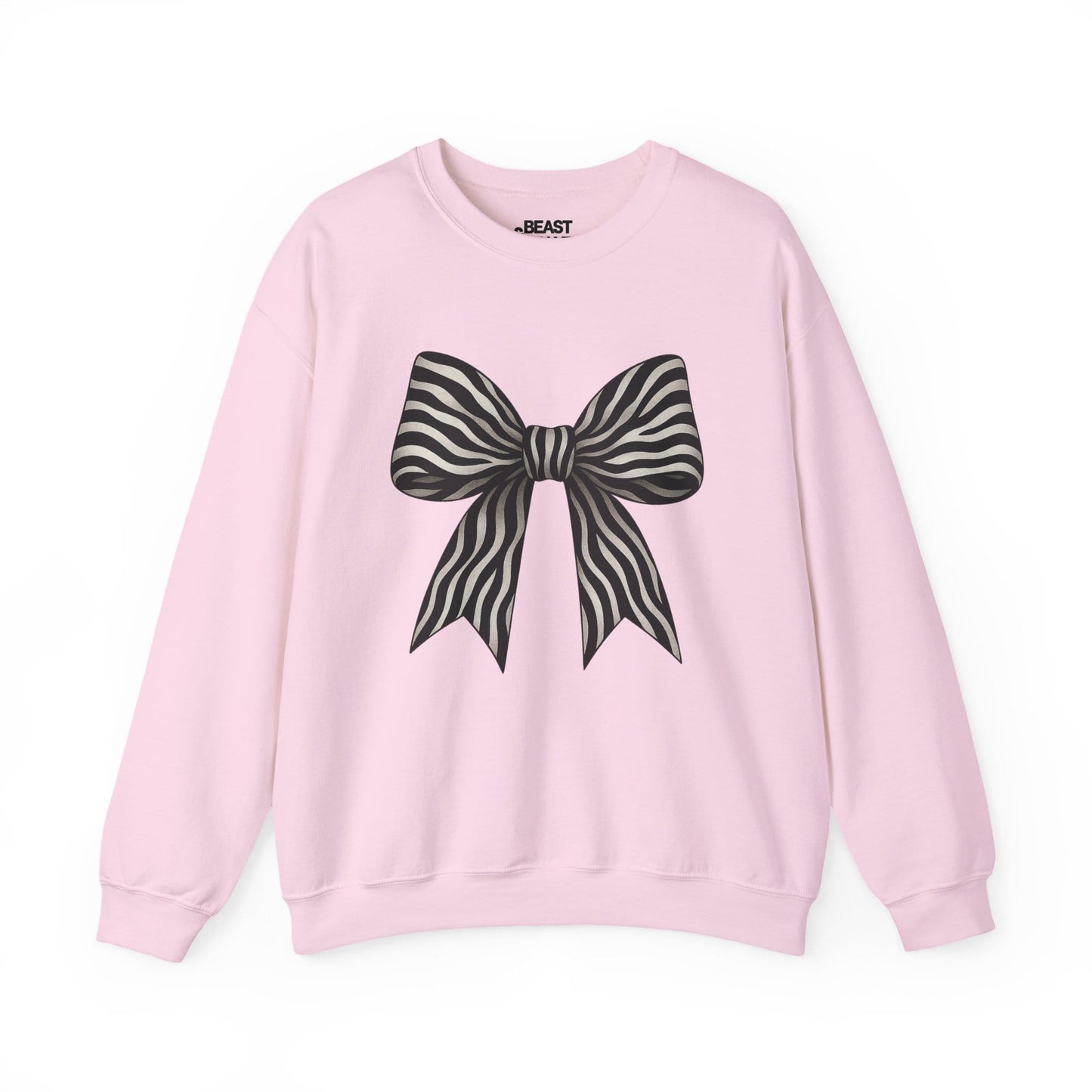 zebra bow sweatshirt light pink sweatshirt uk coquette gift idea
