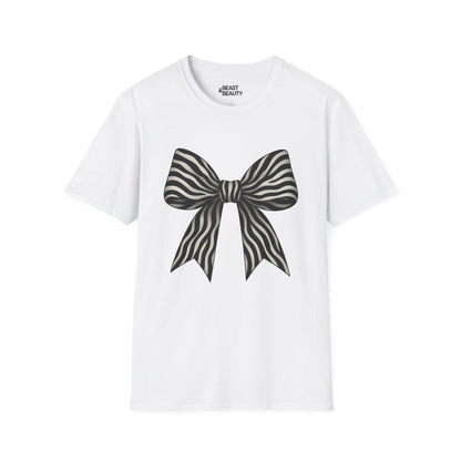 zebra bow t-shirt white t-shirt uk coquette gift idea