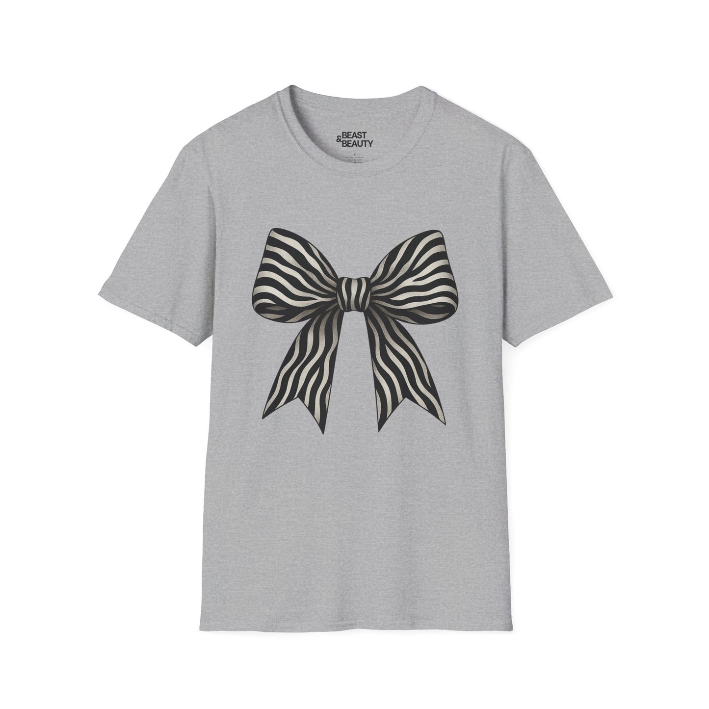 zebra bow t-shirt sport grey t-shirt uk coquette gift idea