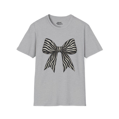 zebra bow t-shirt sport grey t-shirt uk coquette gift idea