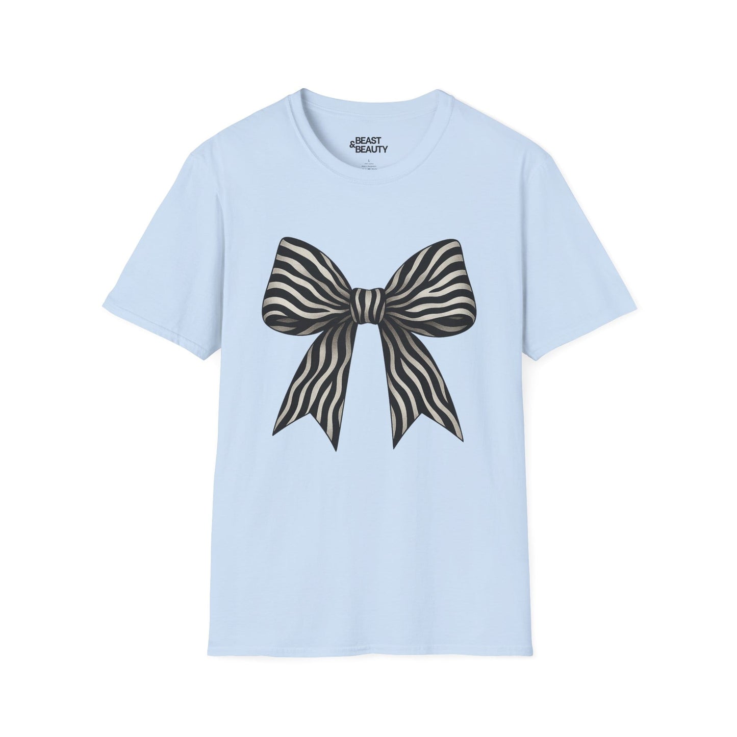 zebra bow t-shirt light blue t-shirt uk coquette gift idea