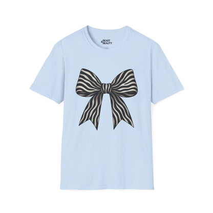 zebra bow t-shirt light blue t-shirt uk coquette gift idea