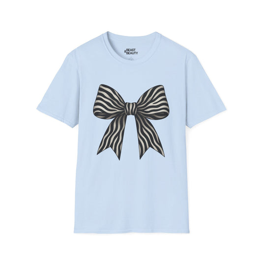 zebra bow t-shirt light blue t-shirt uk coquette gift idea