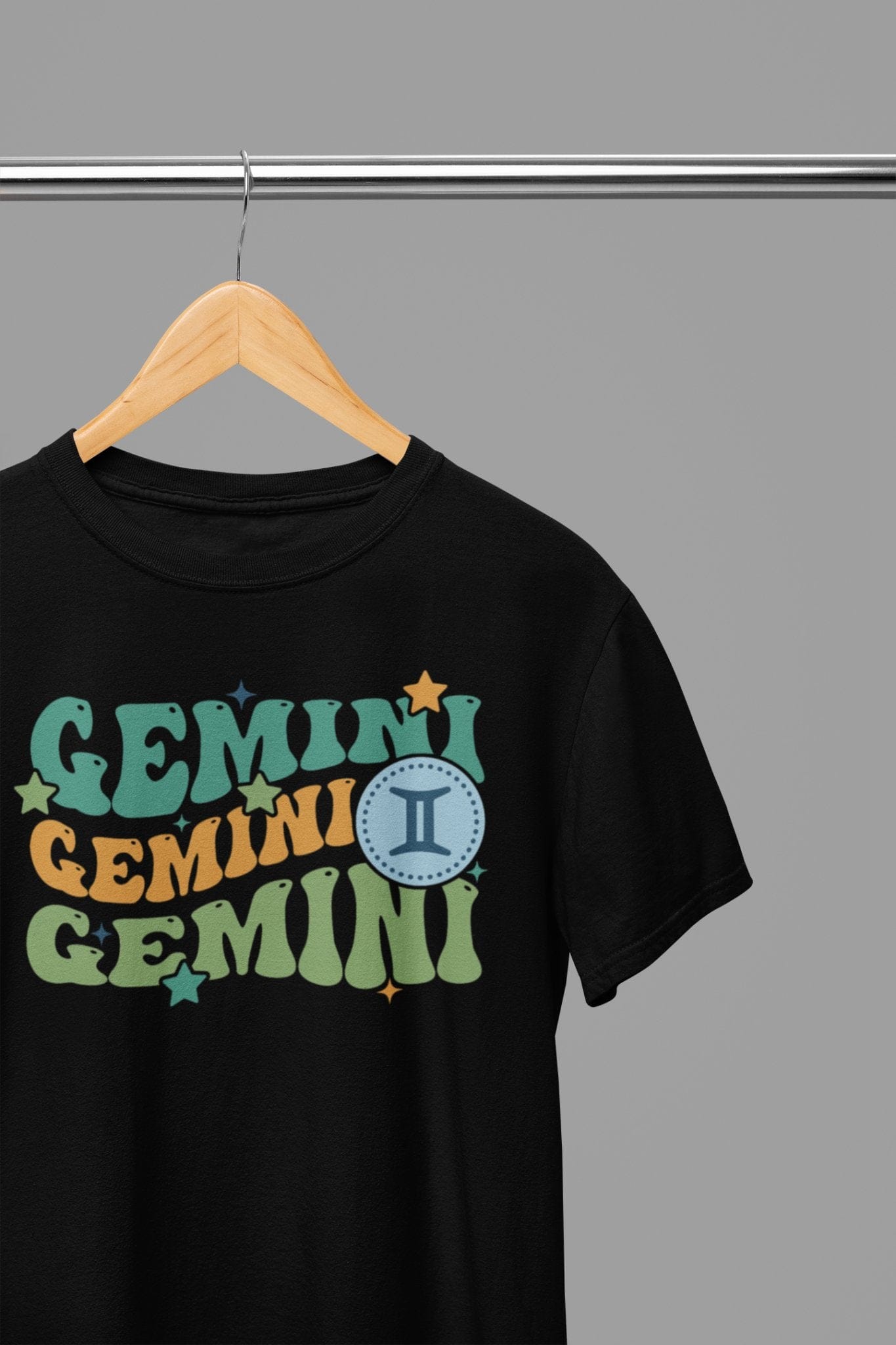My Store Zodiac T-Shirt small / Black Gemini Zodiac Fun Colour Font T-Shirt