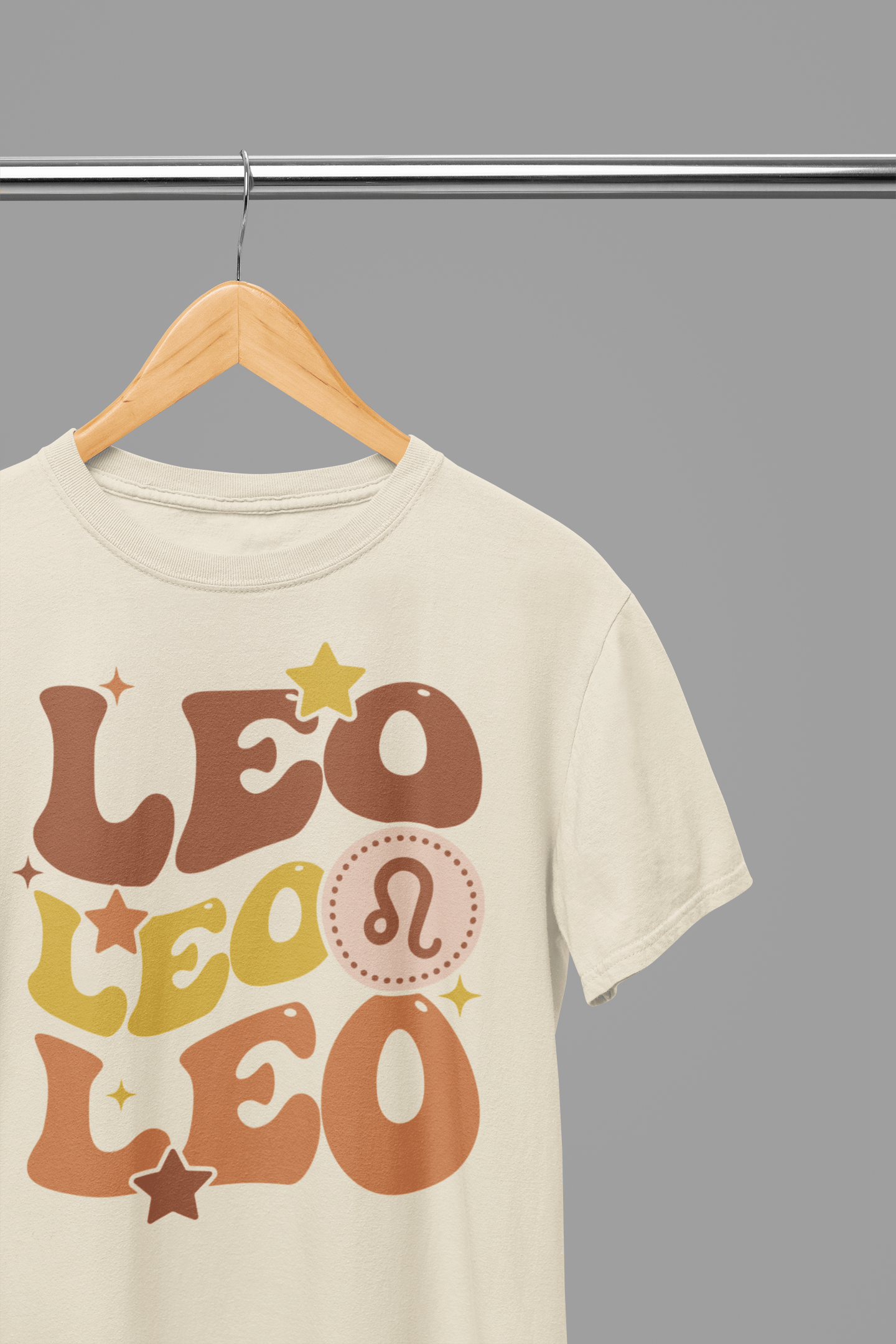 My Store Zodiac T-Shirt small / Sand LEO Zodiac Fun Colour Font T-Shirt