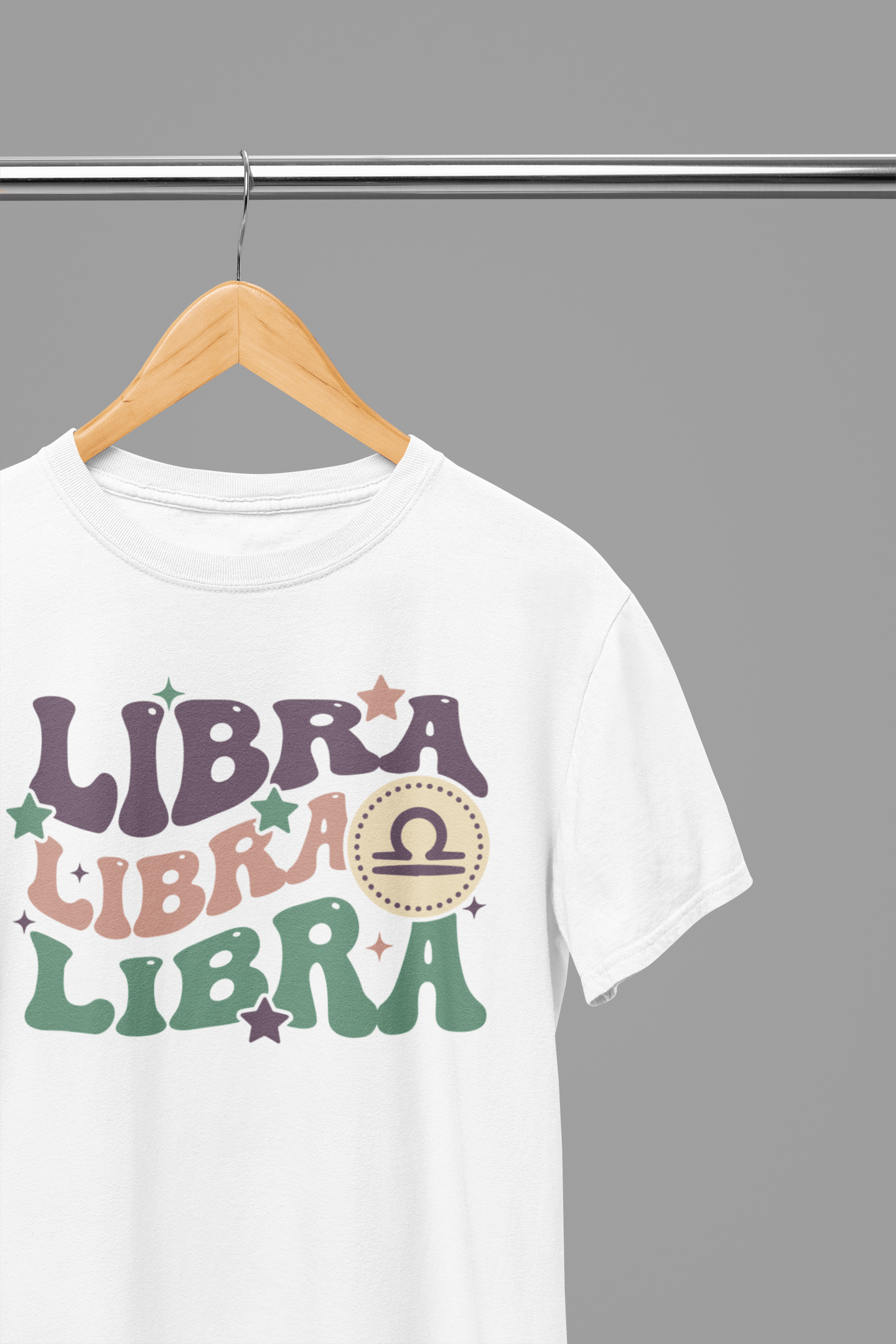 My Store Zodiac T-Shirt small / White LIBRA Zodiac Fun Colour Font T-Shirt