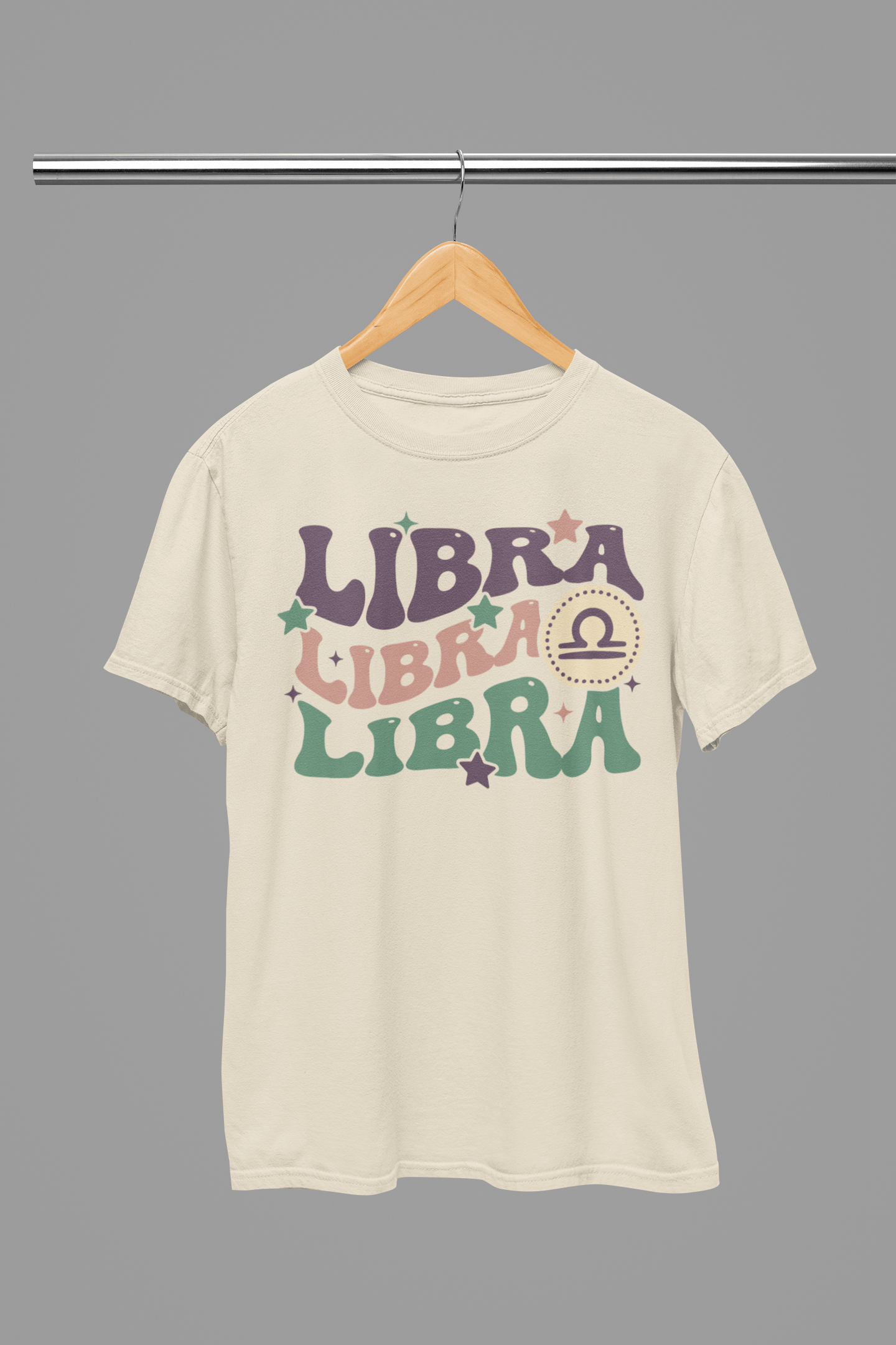 My Store Zodiac T-Shirt LIBRA Zodiac Fun Colour Font T-Shirt