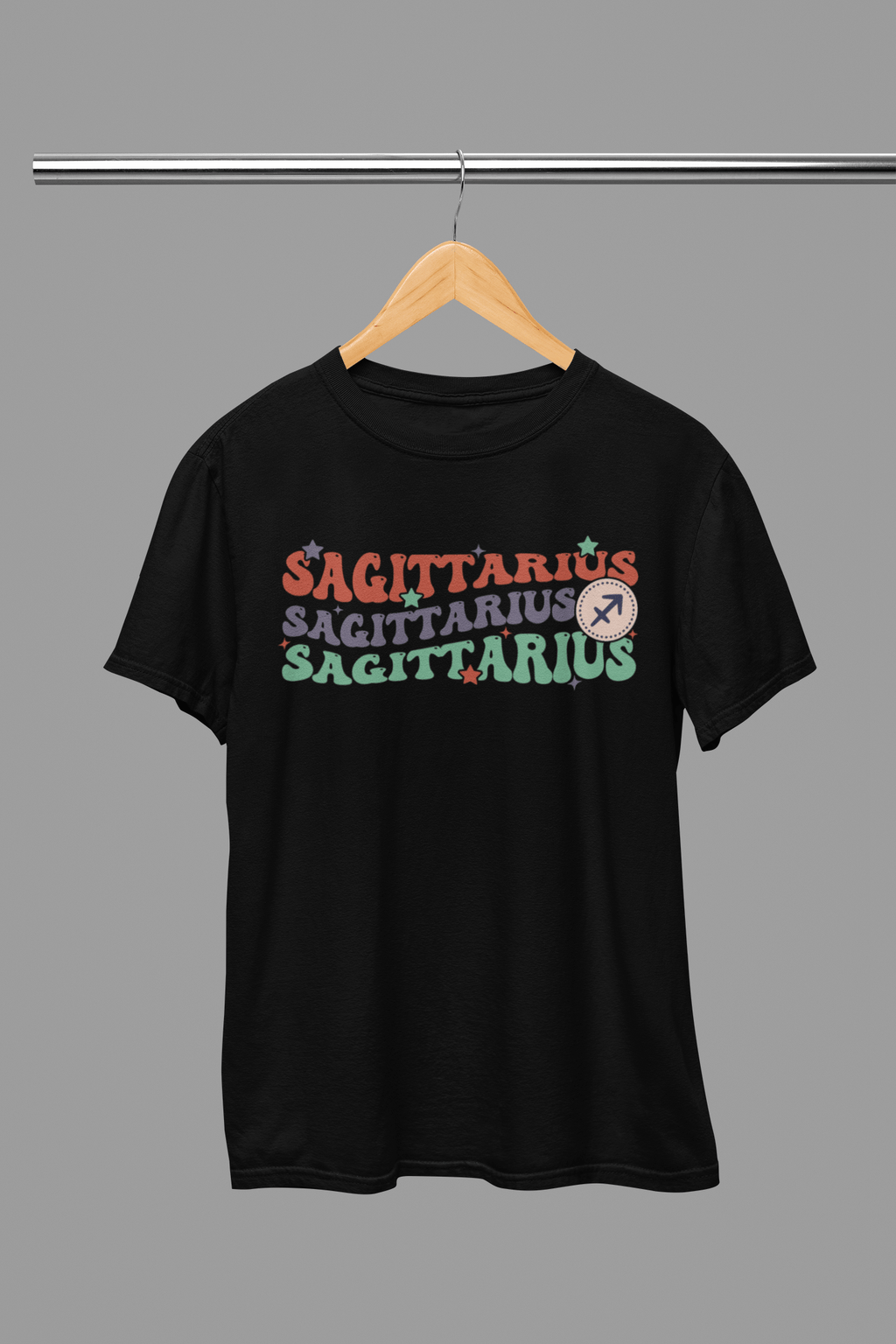 My Store Zodiac T-Shirt SAGITTARIUS Zodiac Fun Colour Font T-Shirt