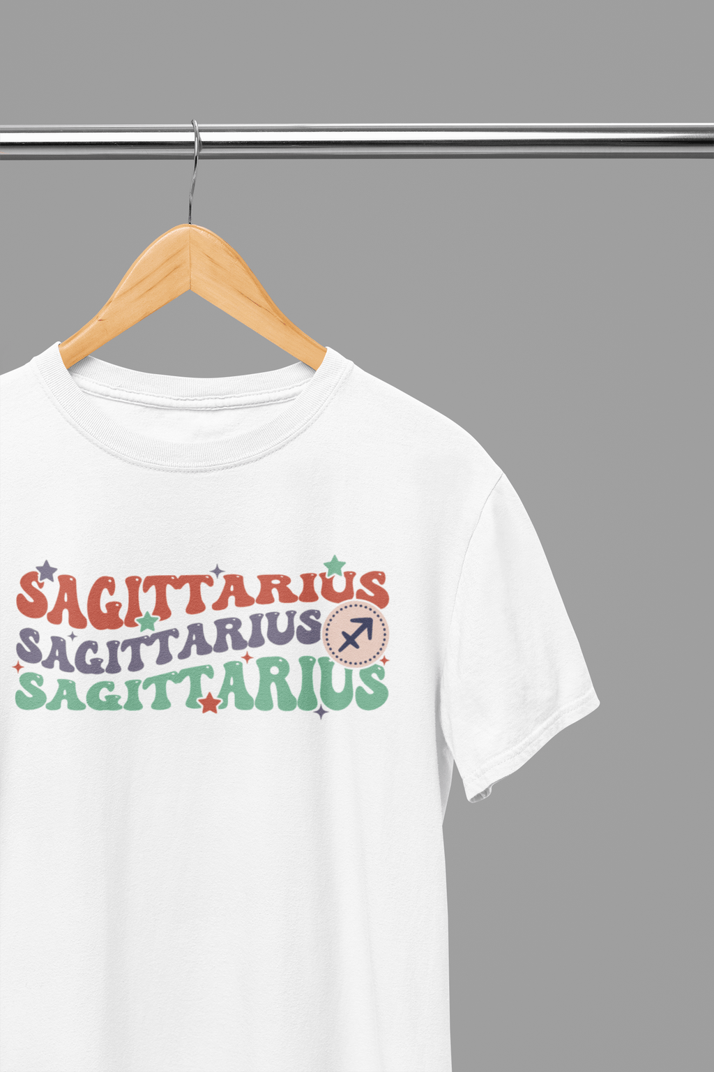 My Store Zodiac T-Shirt small / White SAGITTARIUS Zodiac Fun Colour Font T-Shirt