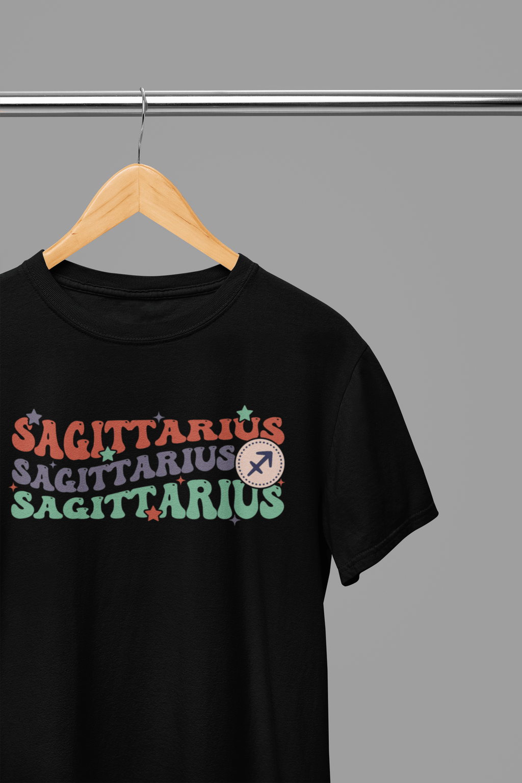 My Store Zodiac T-Shirt small / Black SAGITTARIUS Zodiac Fun Colour Font T-Shirt